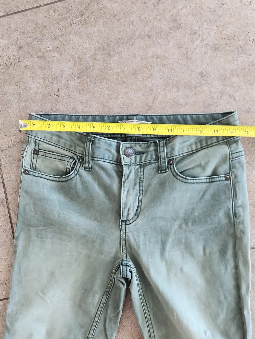 Free People Skinny Jeans in Army Green